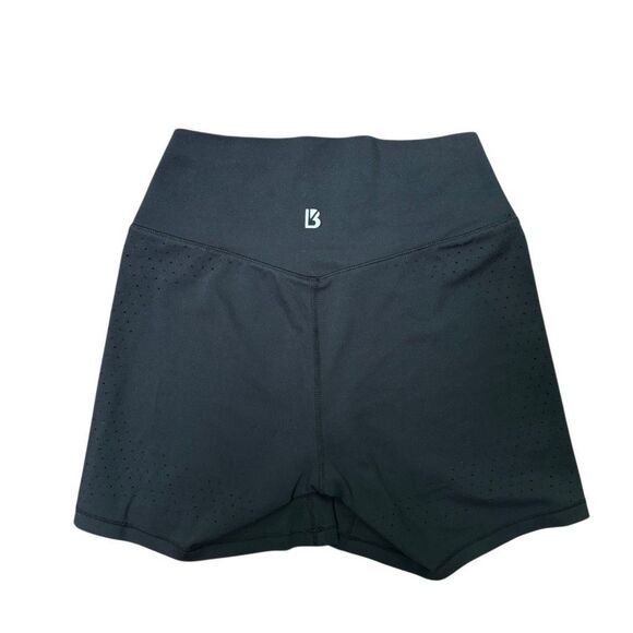BuffBunny Women’s Black Activewear Biker Shorts Size Small Cutouts - Picture 1 of 8
